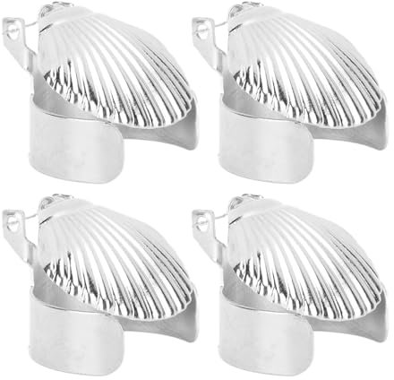 4 Pezzi Spegnicandele Automatico, Spegnicandele Automatico per Spegnere Le Candele, Stoppini per Candele, Fiamma, Modello a Conchiglia in Metallo (Silver)