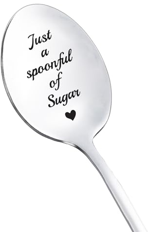 Cucharas de regalo para amantes del azúcar para mujeres y hombres, solo una cucharada de cuchara de azúcar para hija, mejor amiga, café, postre, regalos para novia, hijo, regalo de cumpleaños y
