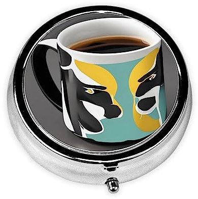 Caja de pastillas de café, pastillero redondo, 3 compartimentos, para bolso o bolsillo, pastillero portátil de viaje