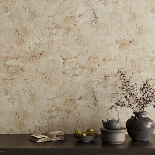 VaryPaper 15.7 x 78.7 Industrial Tan Concrete Peel and Stick Wallpaper Textured Concrete Contact Paper for Walls Countertops Removable Self Adhesive Cement Vinyl Wall Paper for Bedroom Living Room