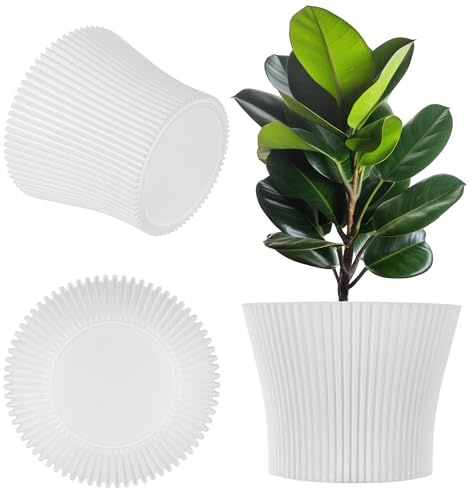 KADAX Pot de fleurs en plastique, pour plantes grasses et herbes, moderne, pour intérieur et extérieur (blanc, 13,5 cm)