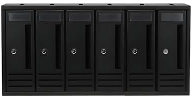 OWIJI Cassetta Postale Esterno Condominiale Made in Italy Antracite 6 Posti Scompartimenti 65 x 18 x 30 cm Apertura Frontale Verticale Casa Ufficio