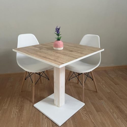 Generico TAVOLO BAR | BISTROT | RISTORANTE QUADRATO CON PIEDE CENTRALE 60/70/80 cm colori assortiti (ASPEN OAK RW86, 60X60)