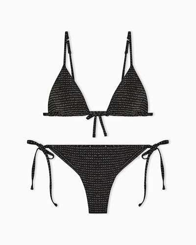 EMPORIO ARMANI Bikini Triangolo Donna Lurex+Brasiliana Nero XL