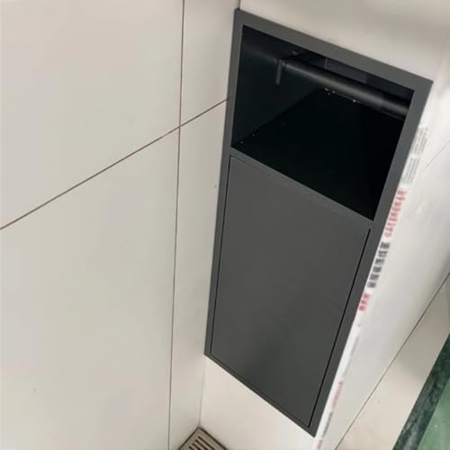 Dailify Nicho de Ducha Empotrable Portarrollos Empotrado Negro para Papel Higiénico, Armario Empotrado en la Pared para Pañuelos de Papel, Baño Caja Organizadora para Papel Higiénico