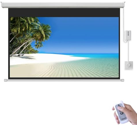 Pantalla de proyector motorizada de 50, 60 y 72, 16:9, 4K, para Cine en Interiores y Exteriores (153 cm)