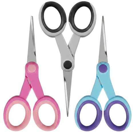 3 Pcs Sewing Scissors, Stainless Steel Embroidery Craft Scissors for Adults | Small Scissors for Clothes Making, Cutting, Sewing Craft Office School Use