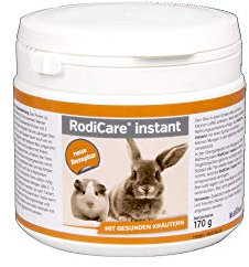 Alfavet RodiCare instant Päppelfutter für geschwächte appetitlose Zwergkaninchen, Meerschweinchen, Kleinnager, Alleinfuttermittel mit gesunden Kräutern, 170 g mit Dosierlöffel