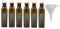 Viva-Haushaltswaren Gabriele Hesse e.K. 6 x braune Glasflasche/Ölflasche 250 ml inkl. Trichter Ø 7 cm