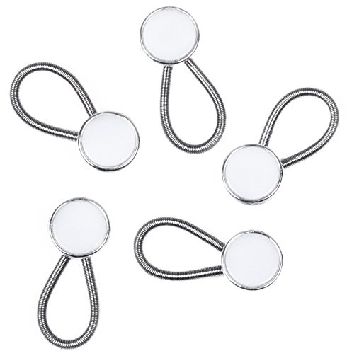 Extensores para botones de camisas, 5 unidades – Metal blanco botón de elástico/