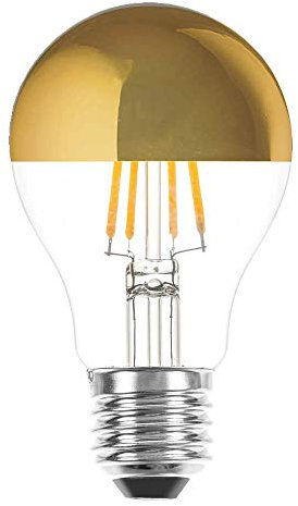 NCC-Licht LED filamento Bombilla Pera Forma 8 W = 60 W E27 cabeza espejo oro extra blanco cálido 2200 K Retro