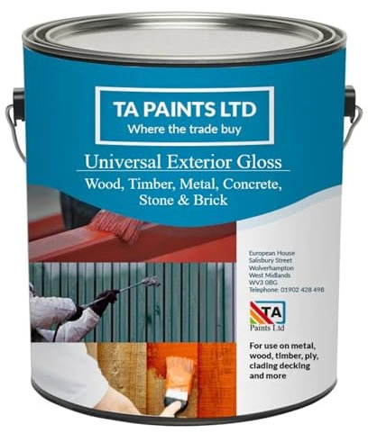 T A Paints Ltd Exterior Gloss Metal Paint Enamel Multi Purpose Garden Furniture Wood Brick stone Metal Industrial Commercial Domestic (Cream BS 10 C 31 2.5L)