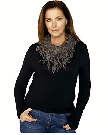 Memories Women's & Girl's Lightweight Mini Fashion Tube Collar Scarf (Grey)