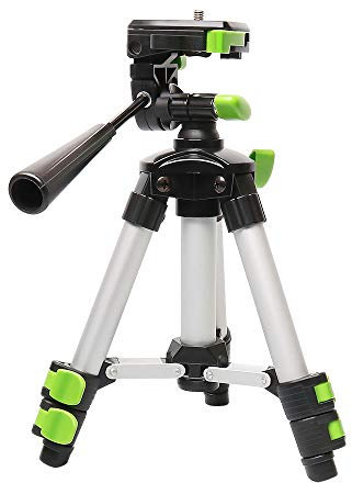 Huepar Autonivelante Láser de Línea Cruzada, Trípode Ajustable Portátil Ligero Nivel Láser TPD05 Más Alto 50cm con Cabezal Giratorio de 3 Vías, Placa de Liberación Rápida con 1/4 -20 Tornillo