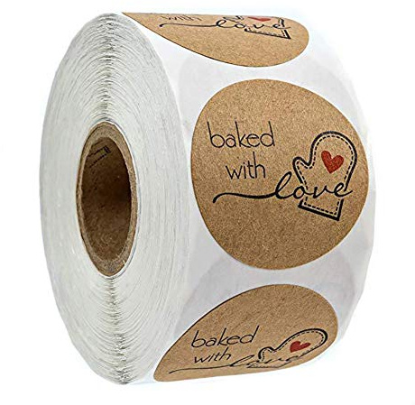 500 stycken kraftpapper klistermärken klistermärken klistermärken runda självhäftande vintage presentklistermärken presentklistermärken för bakning presentpåsar kort kuvert bröllop (D)