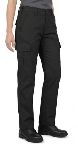 Lee Cooper Pantalon Travail Femme Cargo – Workwear Résistant Entretien Facile Multi Poches, Pantalon Sécurité Classique pour Chantier Industrie (Noir, 36 EU / 28L)