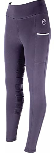 AK Wintex Collants/Leggings/Culottes d'équitation d'hiver Taille Haute avec poignée en Silicone AKRS-6054 (FR/ES, Alpha/Lettres, L, Taille Normale, Taille Normale, L, Noir)