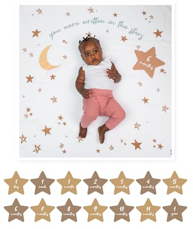 Lulujo - Simple Cotton Swaddle and Cards - Written in The Stars