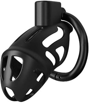 LOCKINK Male Chastity cage, Penis Cock cage, Chastity Devices Beginner Lightweight Man Adult Sex Toys with 3 Sizes cage Rings and 1 Invisible Lock (Black)
