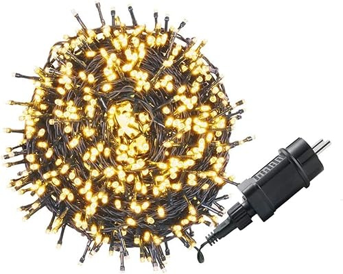 UISEBRT LED-utomhusljusslinga, 50 m, 500 st. LED-lysdioder, julbelysning för utomhus- och inomhusbruk, med 8 lägen IP44-vattentät dekoration för trädgård, bröllop, jul och fest, varmvit