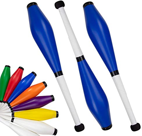 Juggle Dream Trainer Street Juggling Club - Juego de 3 grandes palos de entrenamiento, juego de malabares para principiantes y avanzados (azul)