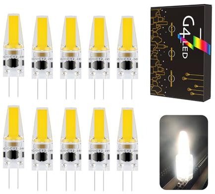 BVCL G4 Led Lampen, Naturweiß 4000K, 3W G4 LED Birnen, 270LM, Ersatz Für 30w Halogen, AC/DC 12V-24V Led Leuchtmittel, Kein Flackern Dimmbar 360° Lichtwinkel,10er Pack
