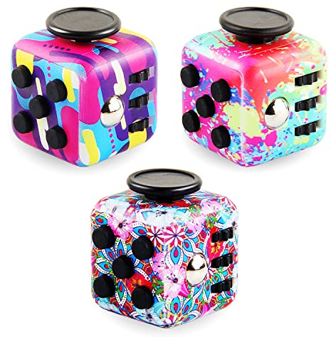 Steemjoey 3Pcs Fidget Toys Cube Toys Sensory Toys Stress Relieve Toys Anti-anxiety Toys for Children and Adults