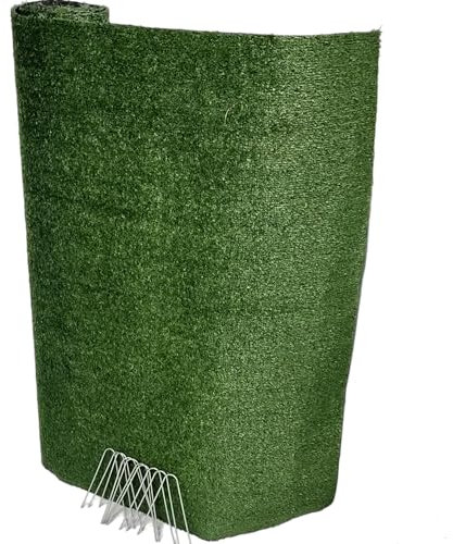 PINTO FERRAMENTA Tappeto Prato Erba Sintetico da Esterno Verde Manto Erboso Finta Erbetta Artificiale per Giardino Balcone Terrazzo Piscina 7 mm Drenante in Omaggio 10 Picchetti (h1x2mt)