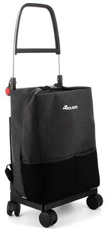 Carro Rolser One Tweed T-Shop 4 Ruedas Giratorias Plegable - Negro