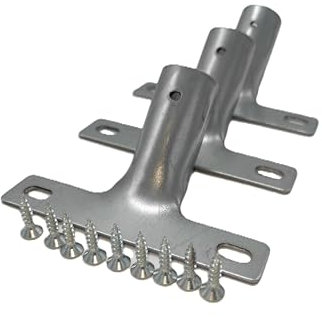 BaWoTec 3 x Metallstielhalter 24 mm inkl. Schrauben, Stielhalter für handelsübliche Besenstiele mit Ø 24 mm, verzinkt, Besenstielhalterung