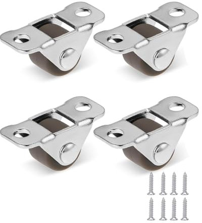 IPNSDON 4 rodillos de goma pequeños de 1,2 cm con placa de acero, mini rodillo, placa de metal fija, rodillo de goma fino, adecuado para pequeños electrodomésticos, muebles