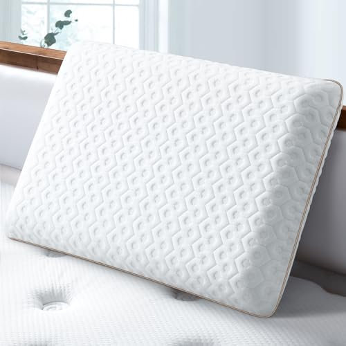BedStory Gel Memory Foam Kissen 60x40, 10cm Höhe Mittelfest Kopfkissen für Seitenschläfer, Ergonomisches Kopfkissen mit abnehmbarem und waschbarem Bezug,Visco kopfkissen Öko-Tex Zertifiziert