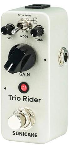 SONICAKE Analog Overdrive Pedal Classic Gitarreffekter 3 lägen buffered bypass trio rider
