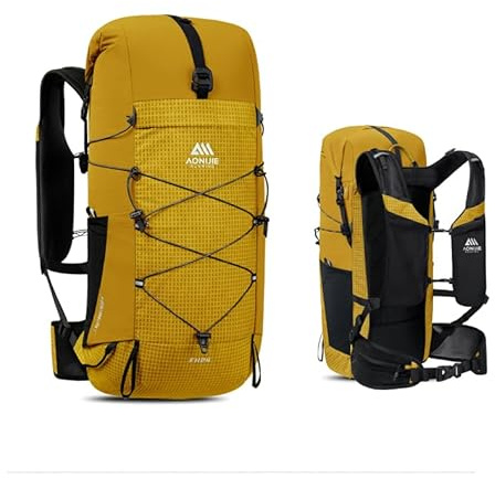 AONIJIE Mochila de escalada de gran capacidad de 24 l para acampar al aire libre, bolsa de viaje para senderismo, trekking, senderismo FH2524, Gelb, L