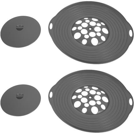 harupink Pack of 2 Boil Over Protection, Foldable Pans Splash Guards Made of Silicone, No Unpleasant Odour, Overflow Protection for Pots and Pans Diameter 15-28 cm, Dishwasher Safe Splash Guard Pans