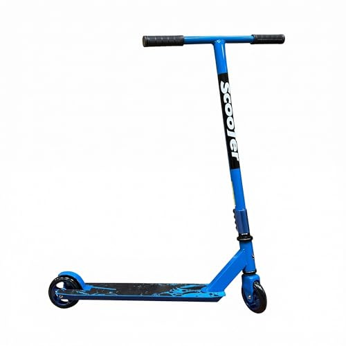 Stunt Scooter for Kids - Durable Aluminium 2 Wheel Scooters with Rear Braking, Non Slip Grips & 360° T-Bar Micro Scooters Boys Girls Kids Scooter for Tricks - Blue