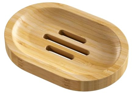 Jaboneras de Bambú de Madera Natural, Jaboneras para Pastillas de Jabon, Jabonera Madera, para Ducha de baño Fregadero, para Cocina, Esponjas, Accesorios, Almacenamiento, para Hogar Viajes