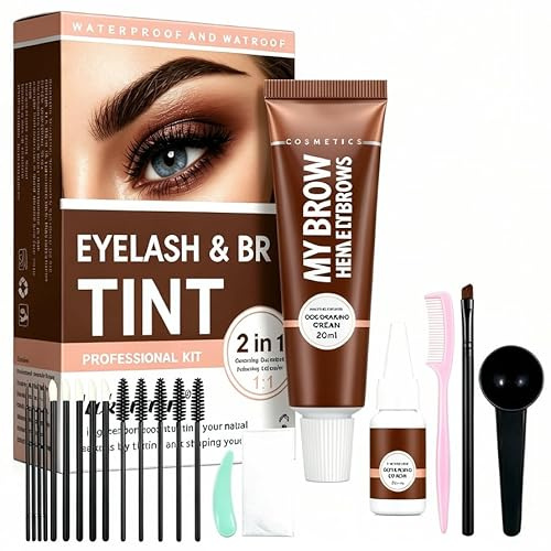 Coloración Para Cejas,Preparación Colorante para Cejas en Tono,profesional para dar teñir las cejas,Retención duradera del color,Aplicación Rápida(Marrón)
