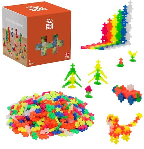 Plus-Plus - Princesse Boîte de 600 Pièces Jeux de Construction Néon, PP3311