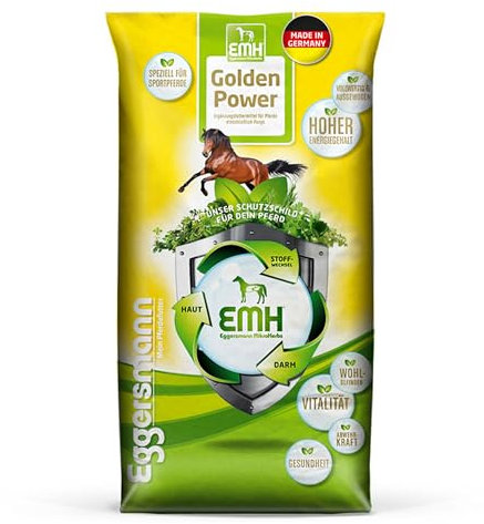 Eggersmann EMH Golden Power Müsli 15 kg – Energiereiches Pferdemüsli für Sportpferde – Haferfreies Pferdefutter – Natürliches Eggersmann Pferdefutter