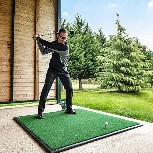 FORB Tappetino da Golf per Campo Pratica e Driving Range - Tappeto Erboso Artificiale Premium - Tappetino da Allenamento Fairway (Tappetino Standard + Base)