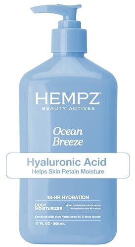 Hempz Body Lotion - Ocean Breeze Limited Edition Daily Moisturizing Cream, Shea Butter, Aloe, Body Moisturizer - Skin Care Products, Hemp Seed Oil - 17 Fl Oz