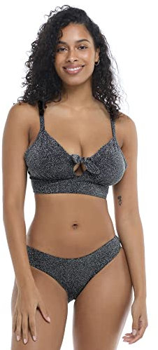 Body Glove Women's Olivia D, Dd, E, F Cup Bikini Top Swimsuit with Adjustable Tie Back, Stardust Sparkle