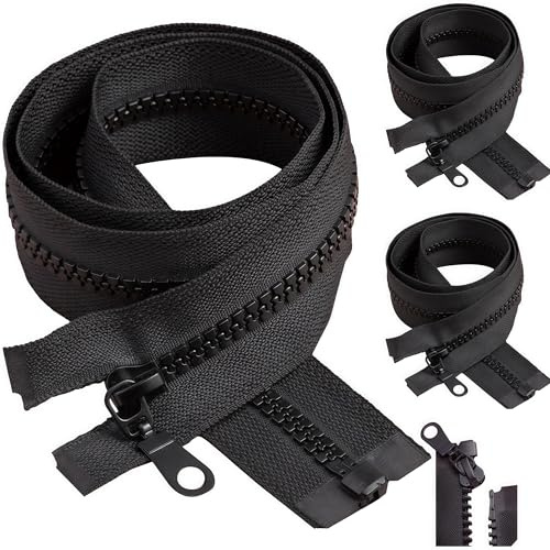 3 Pcs fermeture eclair 70 cm, N°5 Plastique fermetures eclair séparable, fermeture eclair blouson, kit reparation fermeture eclair, pour Les Jackets, Vestes, Manteaux, Doudounes, Sweat-shirts