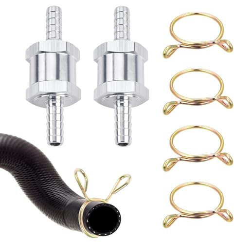 KSJEHW 2pcs Clapet Anti-Retour, 8mm d'Aluminium Clapet Anti-Retour, Clapet Anti-Retour De Carburant, Clapet Anti-Retour Antirefouleur, pour Essence Diesel Carburateur Systèmes De Carburant