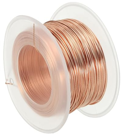 PATIKIL 196.85 Feet Solid Bare Copper Wire,22 Gauge 99.96% Pure Copper Wire 0.6mm Soft Beading Wire Metal Plant Stem Ties for Jewelry Craft (60m)