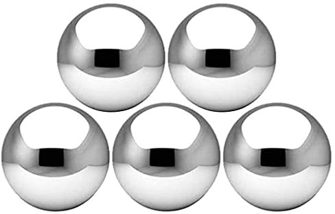 Pnuokn Lot de 5 boules creuses en acier inoxydable poli miroir réfléchissant pour jardin