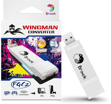 Brook Wingman FGC2 Converter Arcade Joystick Adapter for PS5 and PC, Compatible with All PS5 Games