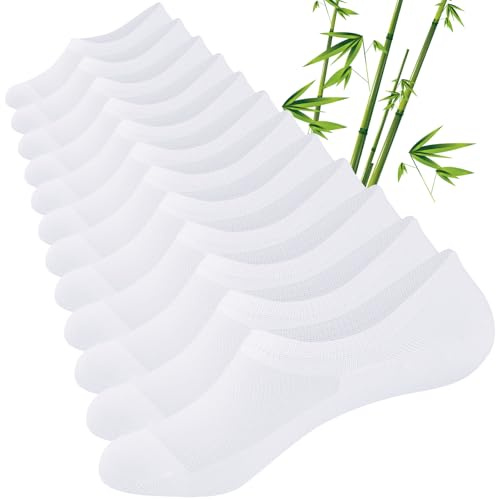 Cirorld Bamboo No Show Trainer Socks Mens Womens, 6 Pairs Invisible Low Cut Socks for Men Ladies, Thin Breathable Casual Short Sock with Non-Slip Silicone Stripes, Summer Ankle Liner Sock