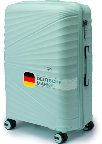 Xonic® Hartschalenkoffer M für 40L - Bruchsicherer Rollkoffer Polypropylen mit 360° Doppelrollen & TSA-Schloss - Reisekoffer Mintgrün